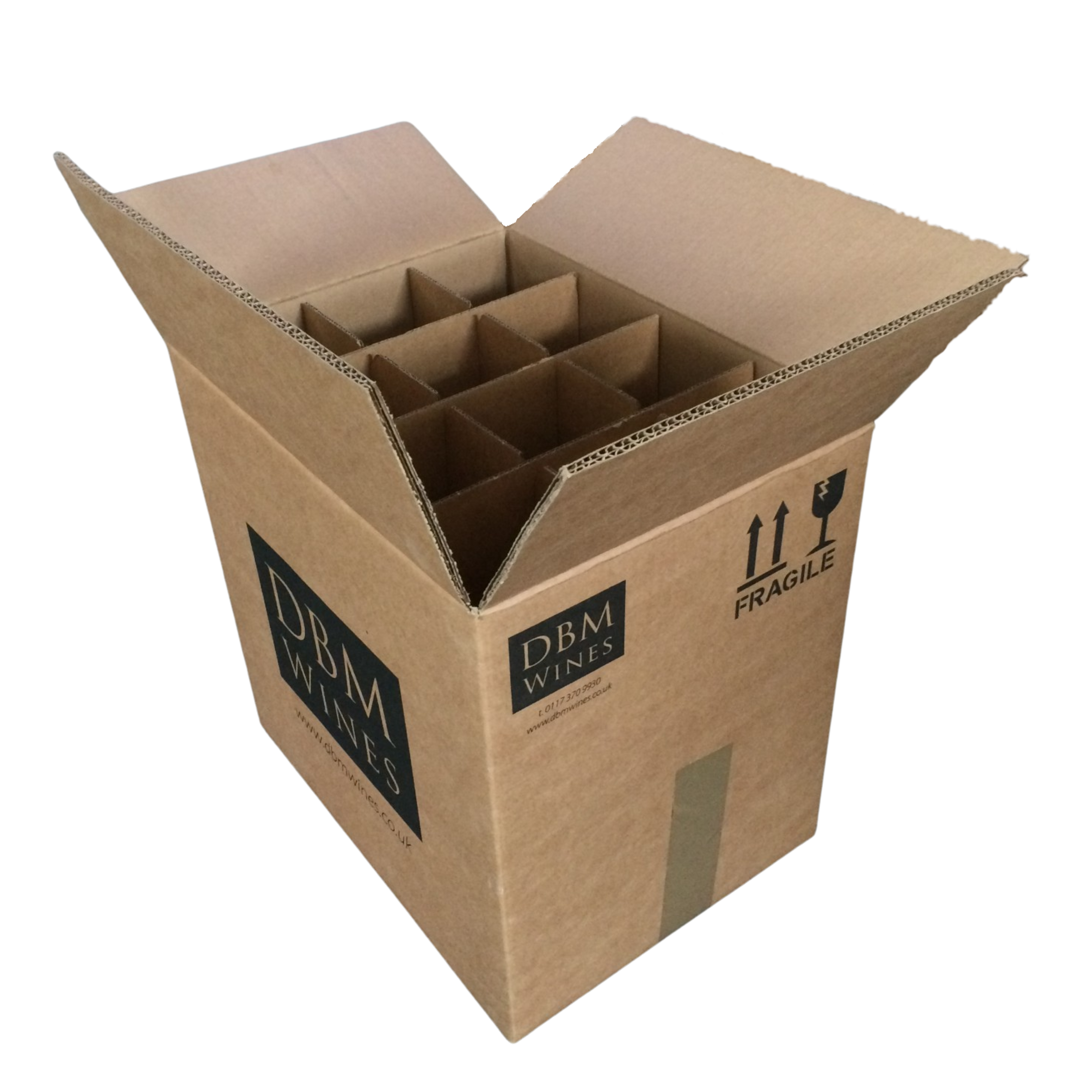 Bespoke Branded Printed Double Wall Shipping Box For 12 & 6 Wine Bottles  - 1-3 colours