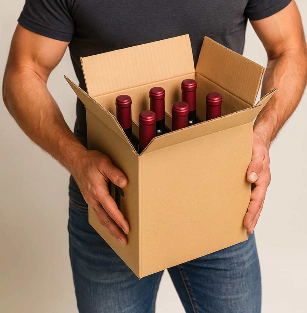 Heavy Duty Double Wall Shipping Box For 6 Wine Bottles