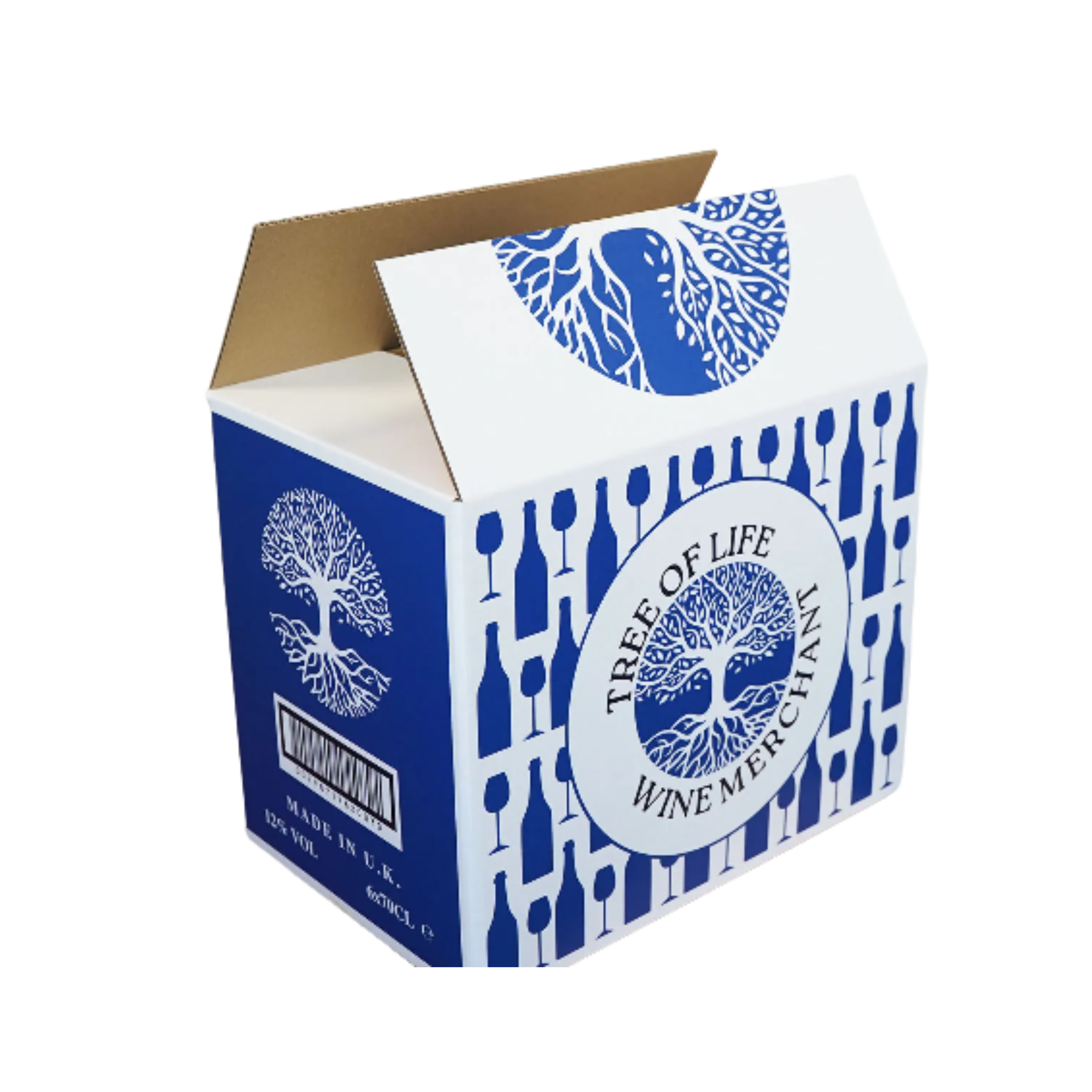 Bespoke Branded Printed Double Wall Shipping Box For 12 & 6 Wine Bottles  - 1-3 colours