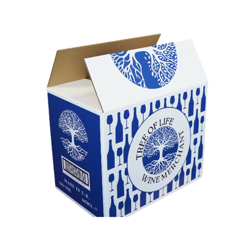 Bespoke Branded Printed Double Wall Shipping Box For 12 & 6 Wine Bottles  - 1-3 colours